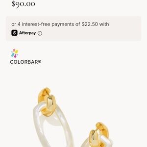 Kendra Scott Danielle Gold Convertible
Link Earrings in Ivory.